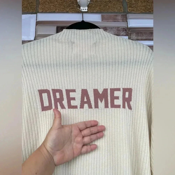 Spiritual Gangster Dreamer Mock Neck Sweater Cream Large - Picture 7 of 12
